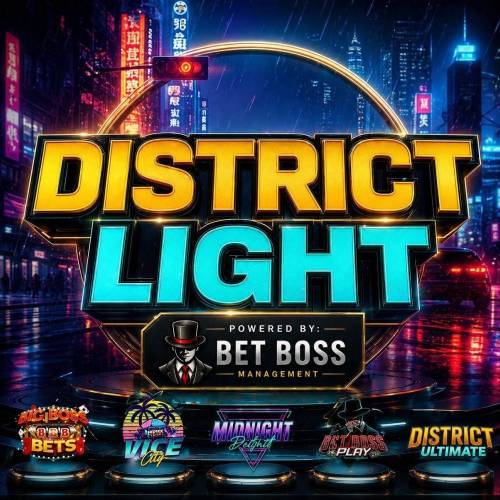 Banner promoting the DistrictLight app for Android and iOS